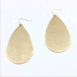 Metallic Gold Tone Teardrop Shaped Earrings NWT